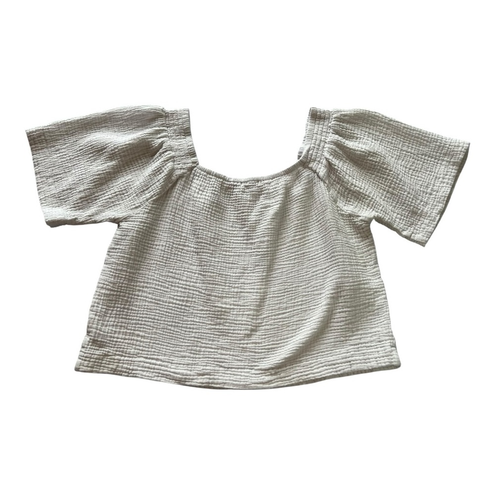 Z SUPPLY Cotton Gauze Square Neck Top | Medium | White | Coastal Resort Boho - Picture 5 of 10